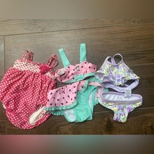 Lot of 12 mo Baby Girl Swimsuits